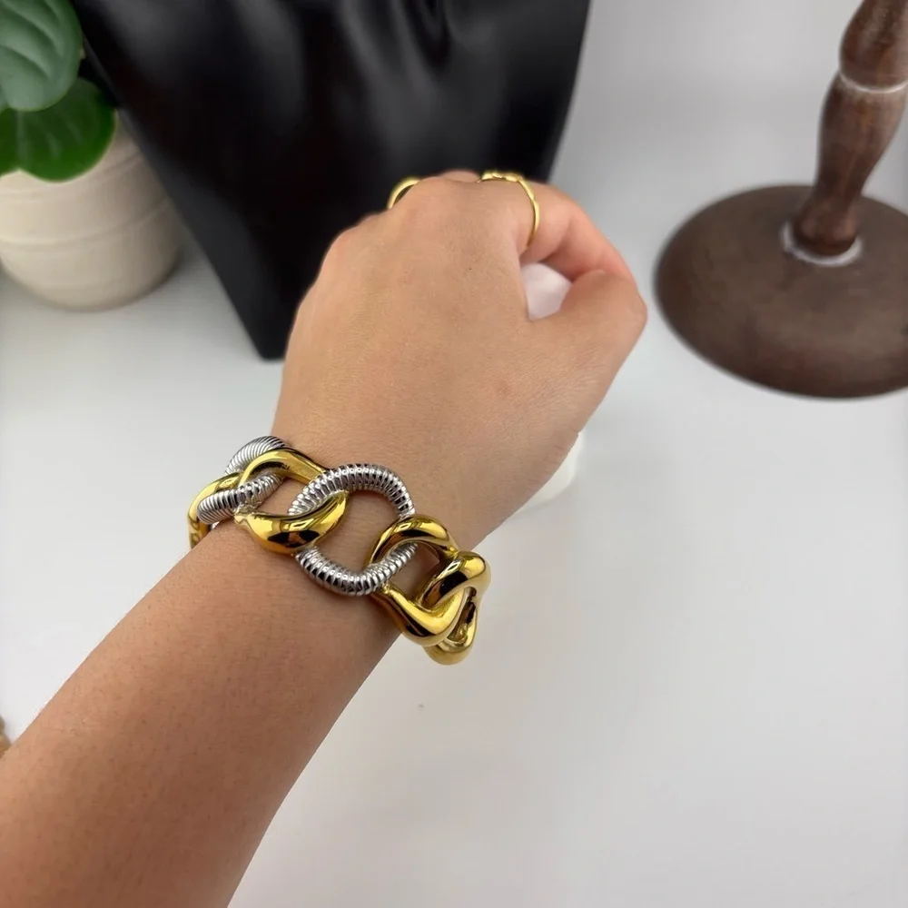 Gold & Silver Chunky Chain Bracelet ✨